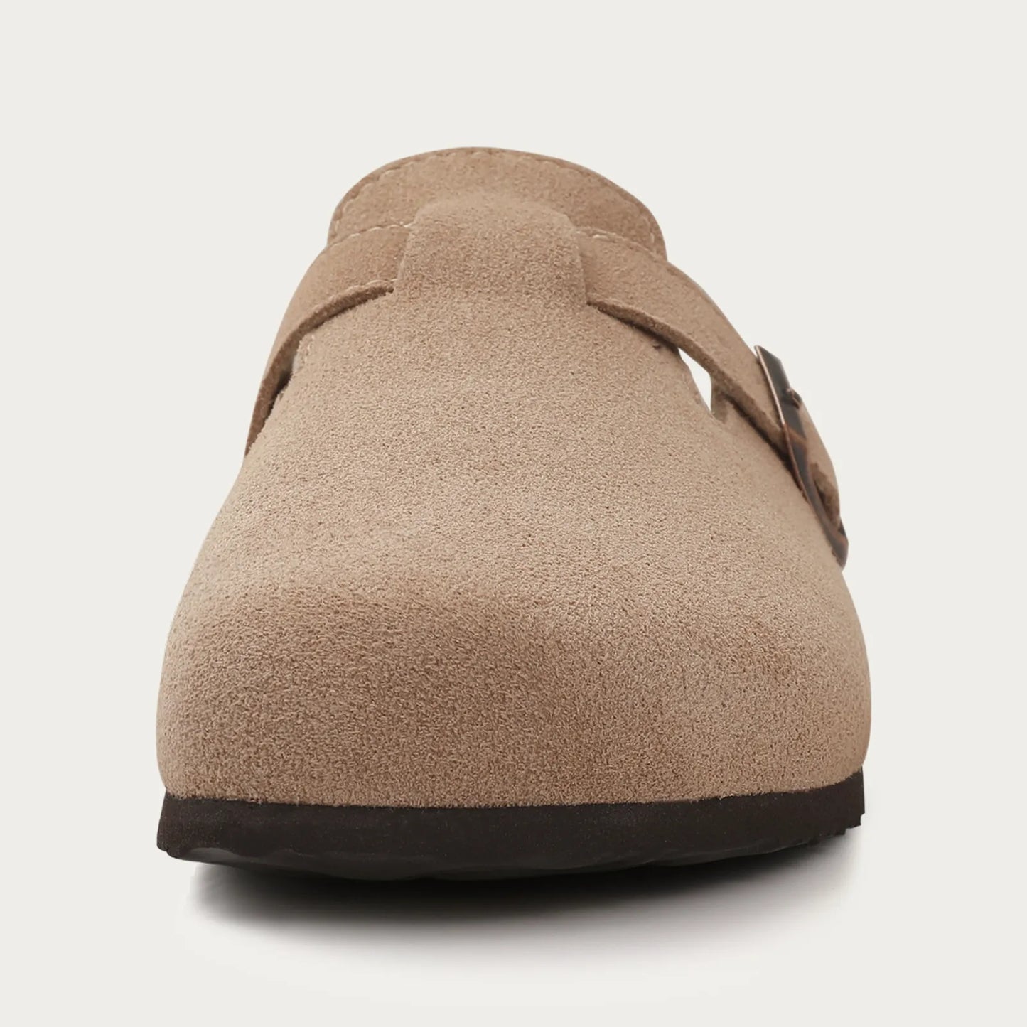 Old Money Suede Clogs-Beige